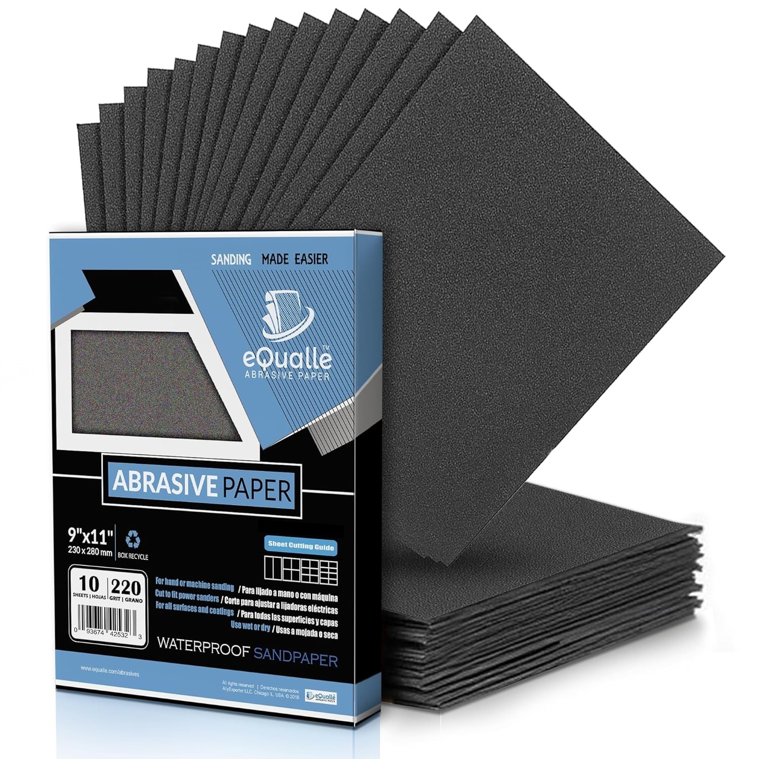 320 Grit Sandpaper Sheets, 9 x 11 in – Pack of 10 for Precision Wood and Meta…