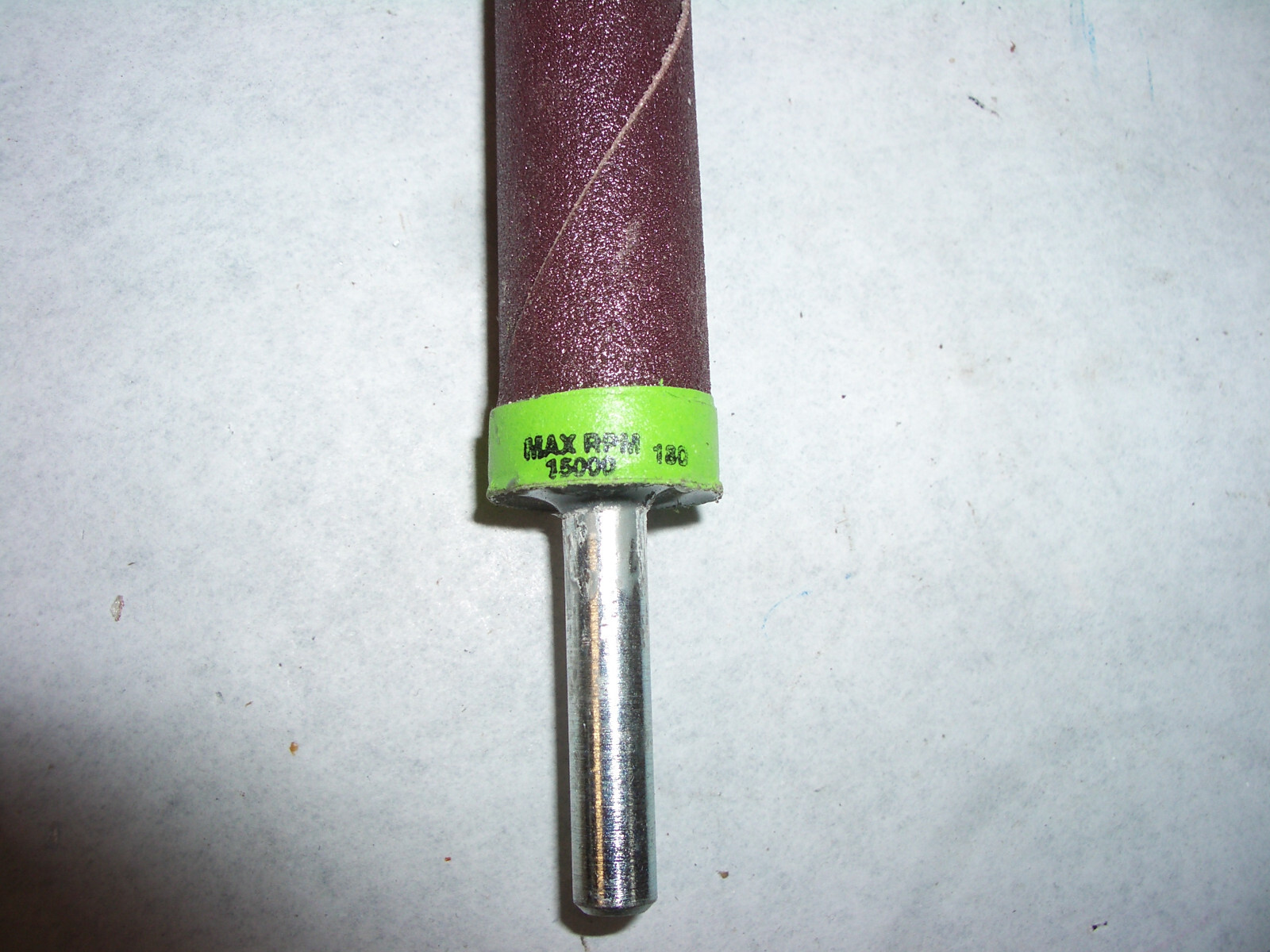 lot of 5 each 1/4″ shank 180 grit sanding/deburring/grinding roll 5/8″ x 2-1/2″