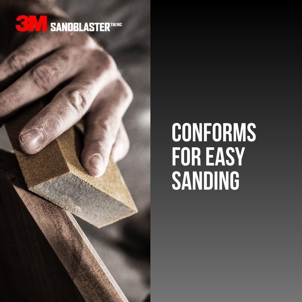 3M SandBlaster Sanding Sponge 3.75″ x 2.5″ x 1″ 20907-180