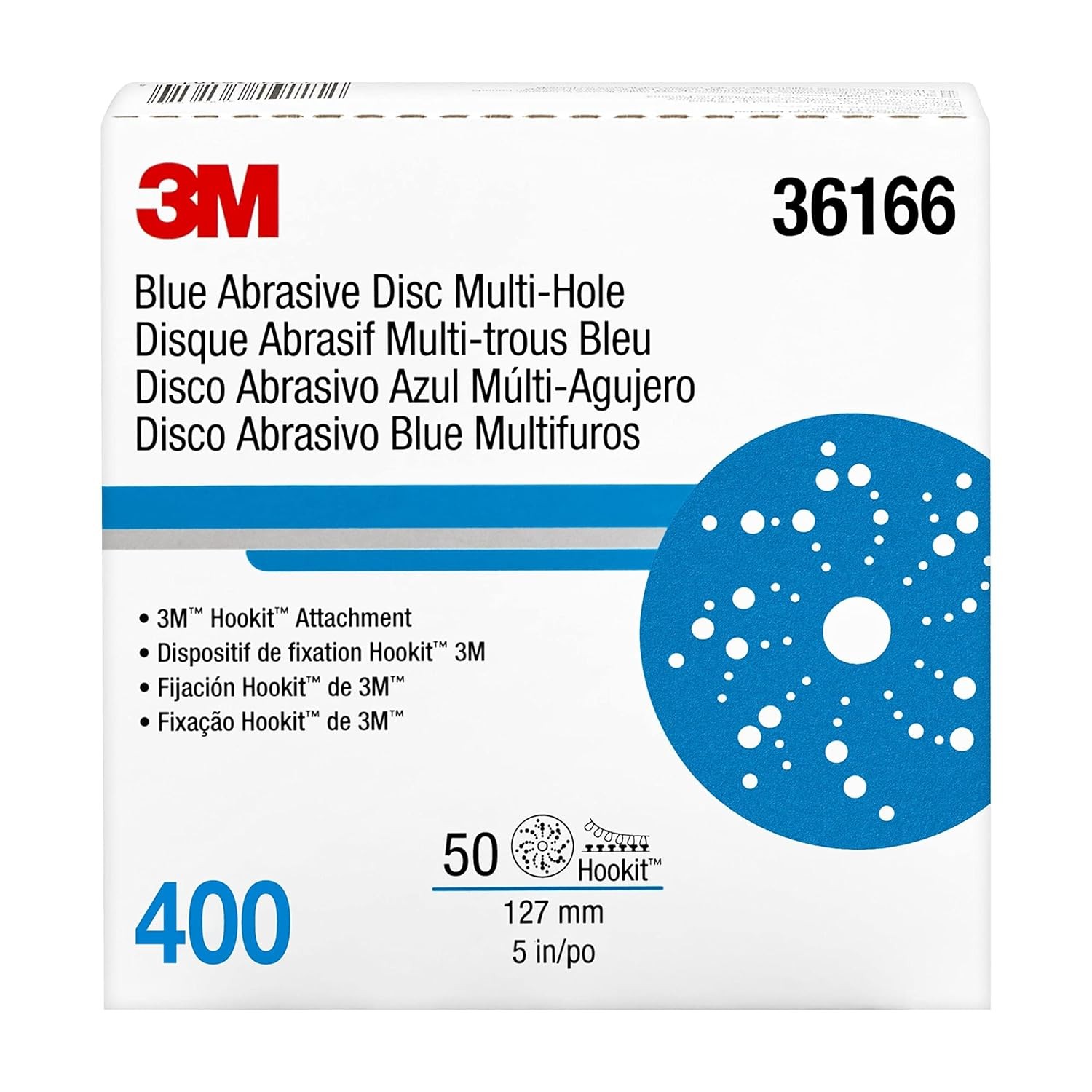 3M Hookit Blue Abrasive Ceramic Aluminum Oxide Hook & Loop Disc – 5 in – 36166