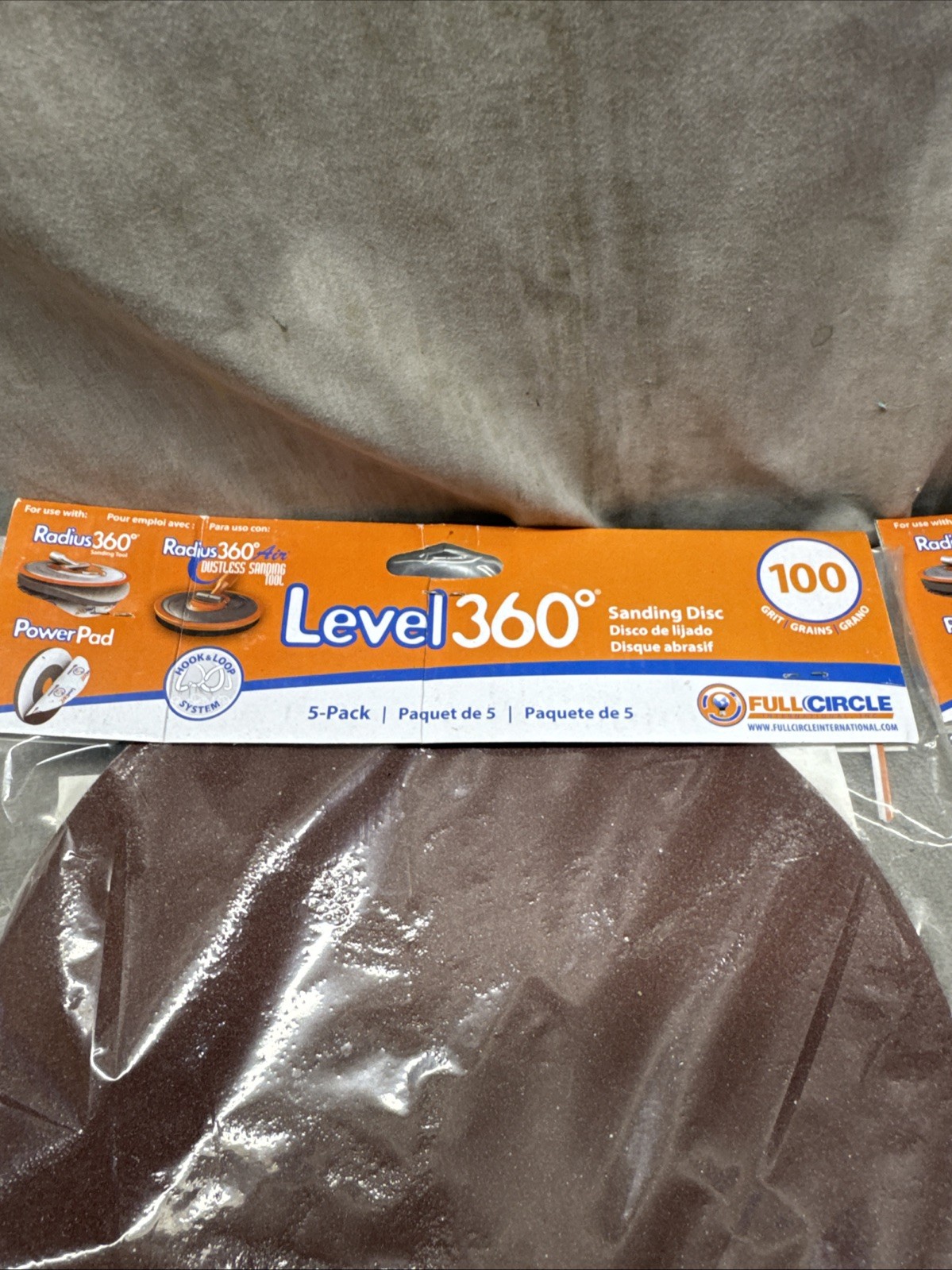R•Level 360* Full Circle 100 Grit Sanding Disc Pack Of 5 NOS Lot Of 2