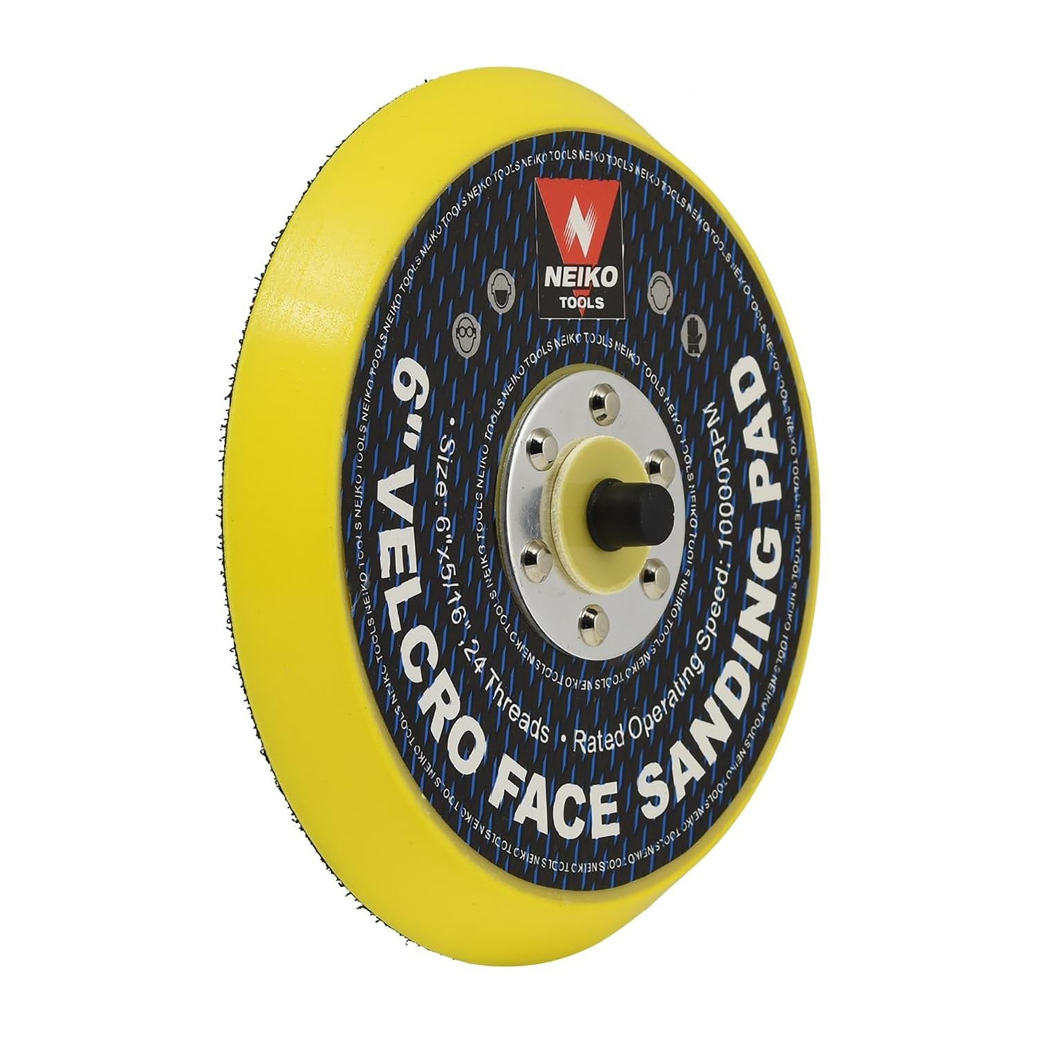 NEIKO 30263A – 6 inch Sanding Discs Hook and Loop, 5/16” Arbor with 24 Thread Mo