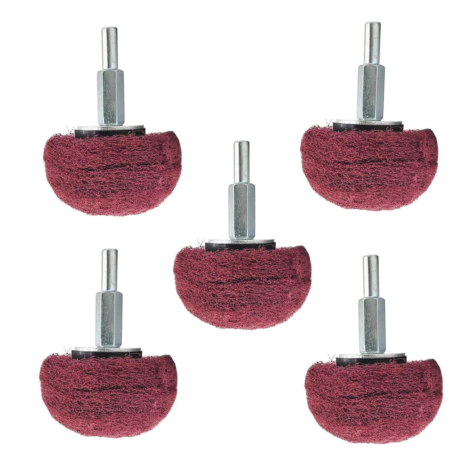 5 PCS 2″Non Woven Abrasive Buffing Wheels,1/4″Shank Drill for Polishing&Cleaning