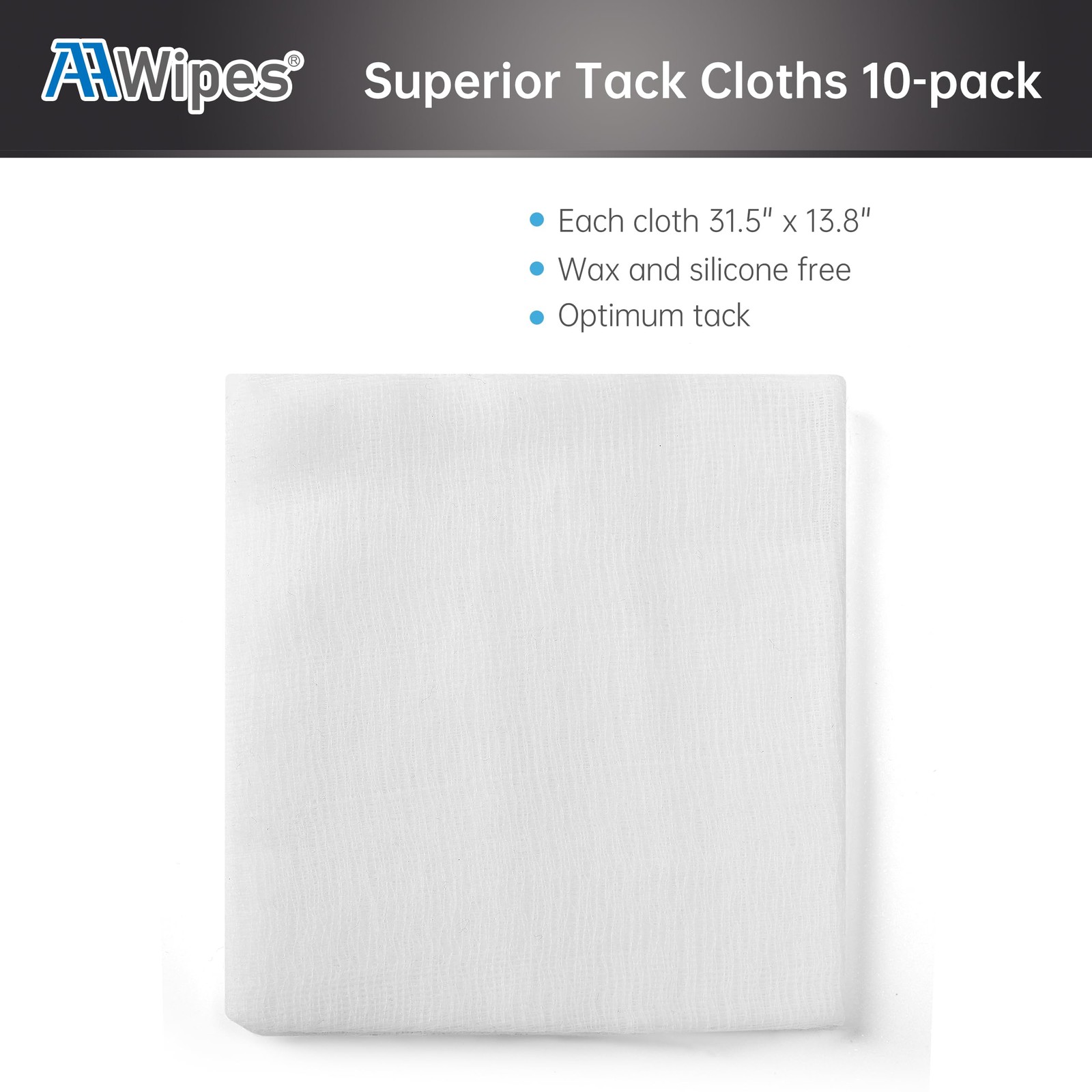 Tack Cloth for Painting (White, 13.8″x31.5″, 10 Pcs) Tac Cloths for Removing Du