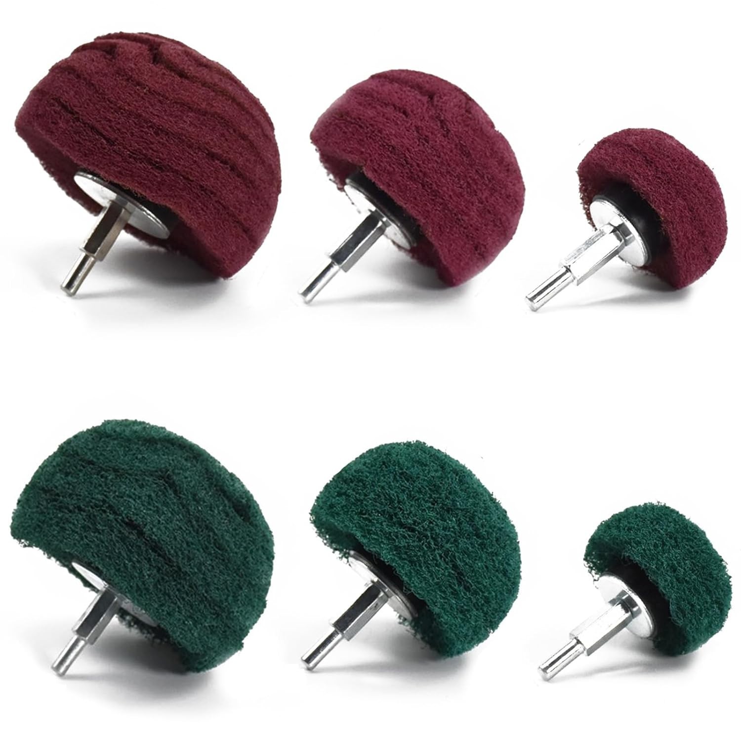 Abrasive Buffing Wheel Drill Kit 6pcs Non Woven Polishing Pads Set
