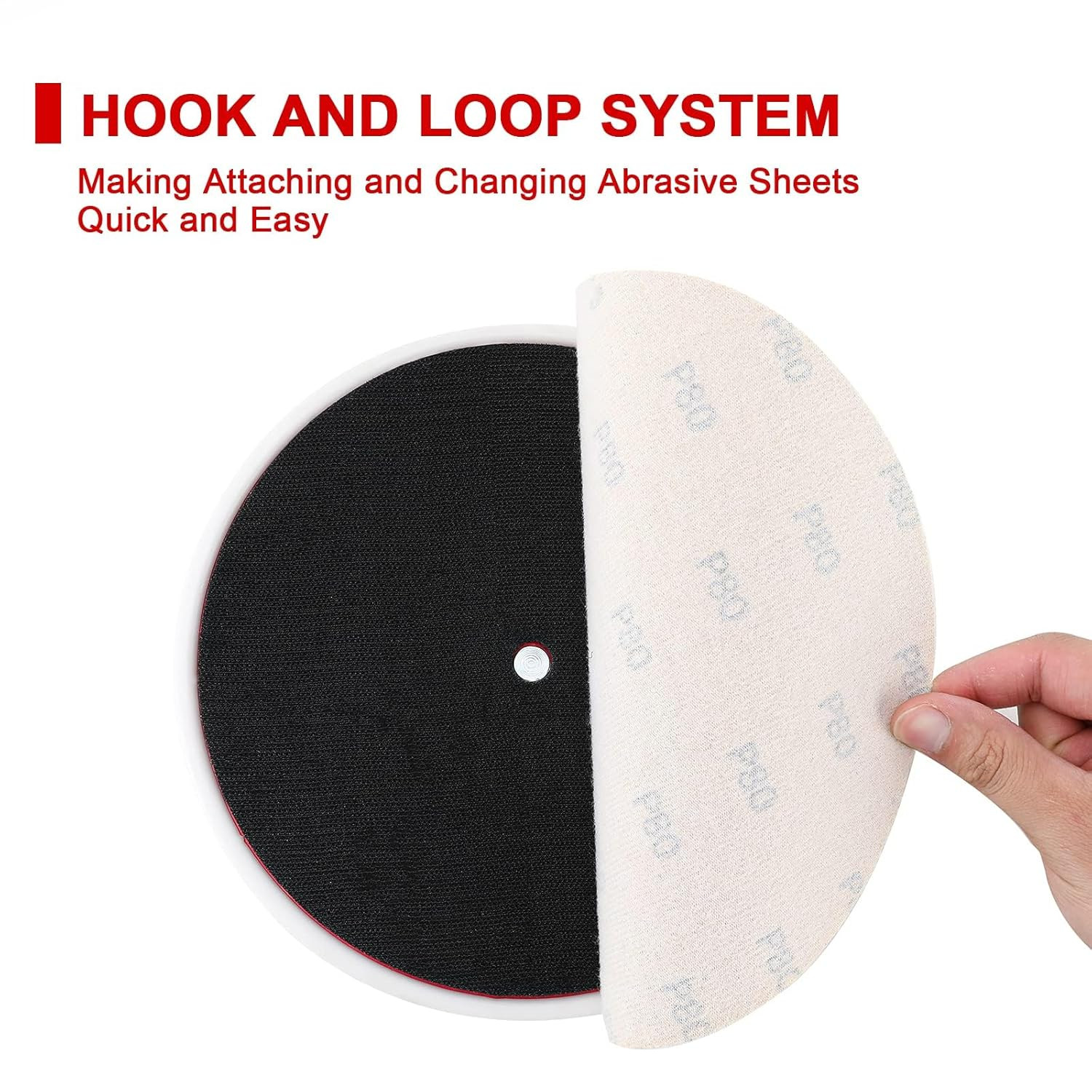 9 Inch Drywall Sander, with 30Pcs Sanding Discs-Hook and Loop 80 X