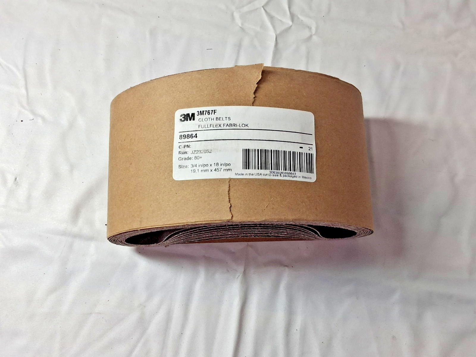 3M Ceramic Abrasive Belts QTY50 3/4" Wide 18" OAL 80 Grit 89864