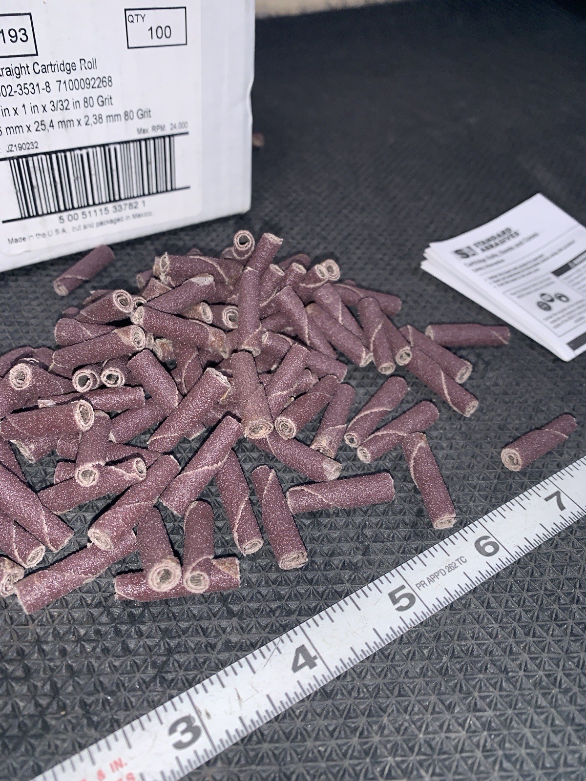 100 Pc Standard Abrasives # 702193 3/16″ x 1″ x 3/32″ Grinding Cartridge Rolls