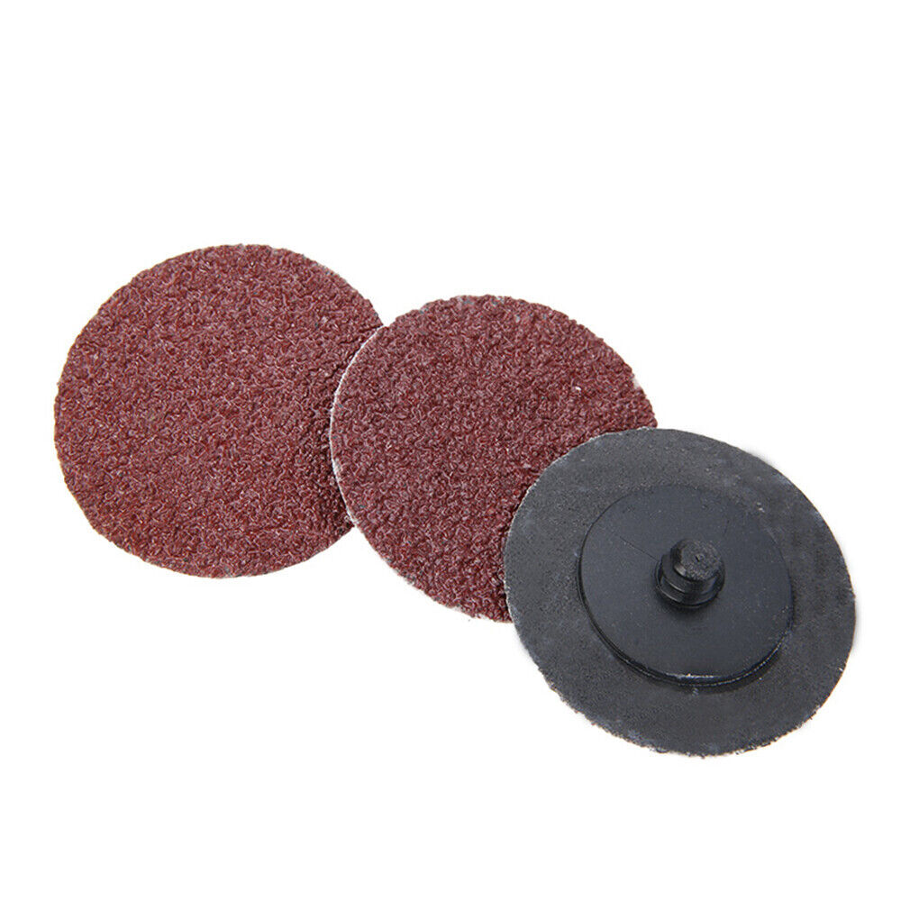25/50Pc 2” Sanding Discs Roll Lock Type Pad 24/36/60/80/120/180/240 Grit