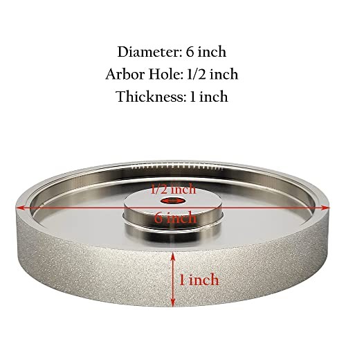 CBN Grinding Wheel 6″ Dia x 1″ Wide – 1/2″ Arbor – Sharpen High 320 Grit