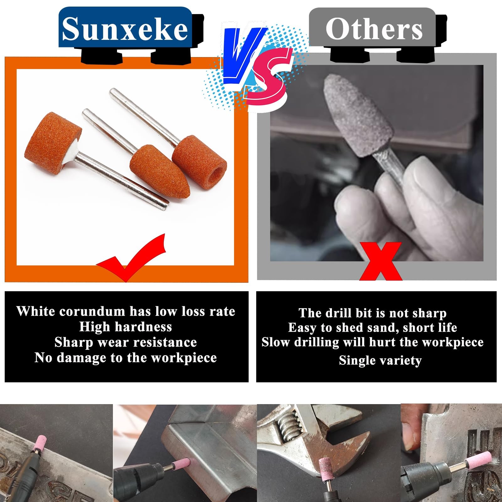 Sunxeke Sanding Drum Set for Most Rotary Drum+Sanding Bits