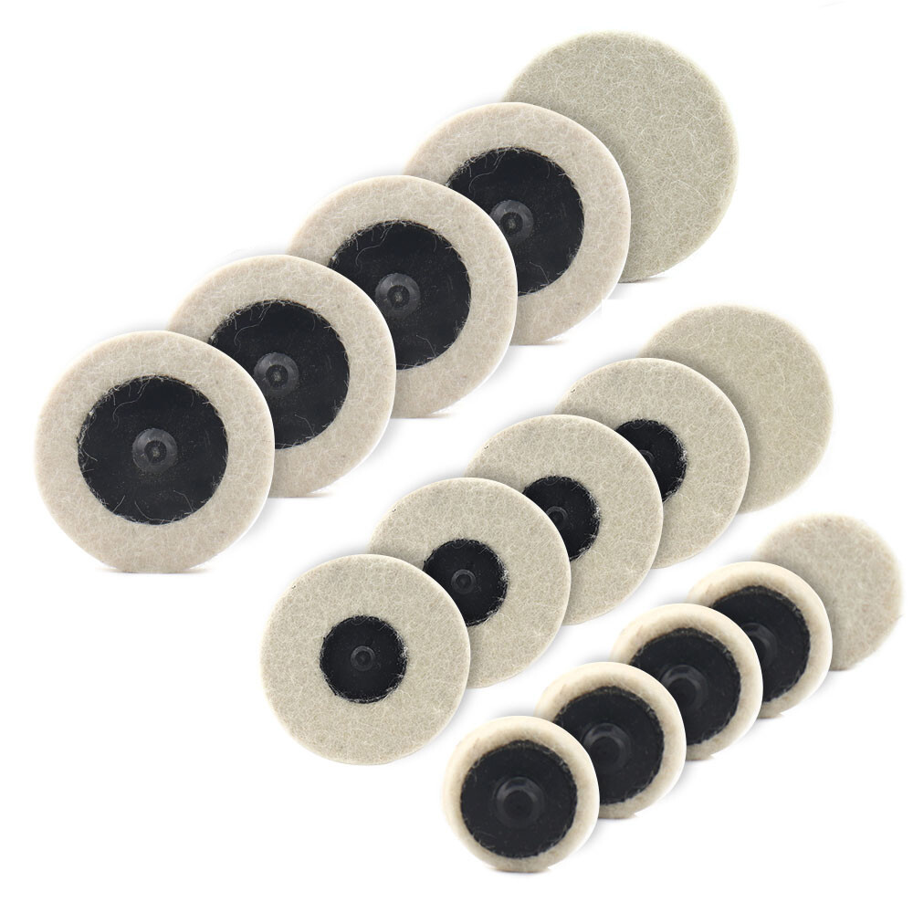 2/5/10Pcs Roloc Wool Felt Polishing Wheel Polisher Buffing Pad 1-3″ Holder Disc