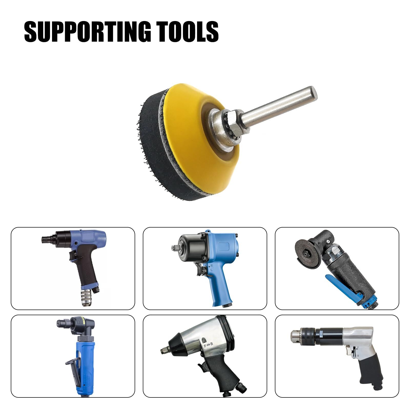 5 Pack 2 Inch Hook & Loop Sanding Backing Pad w/ 1/4″ Dia Shank Drill Attachment