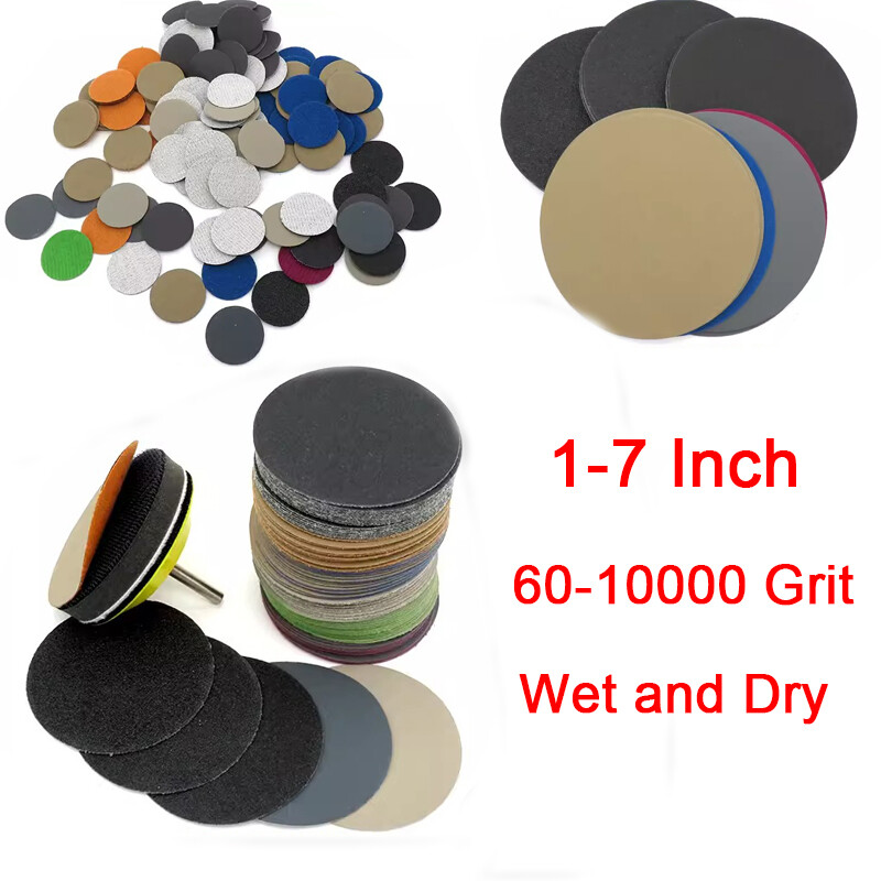 25-75mm Wet and Dry Sanding Discs 1-7Inch Sandpaper Hook&Loop Pads Grit 60-10000