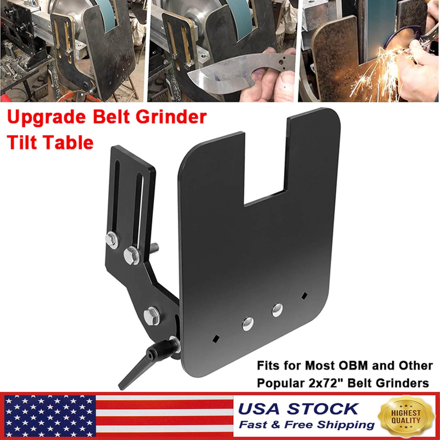 Belt Grinder Tilt Table Fits Most 2″x72″ Knife Grinders for Knife Bevels Making