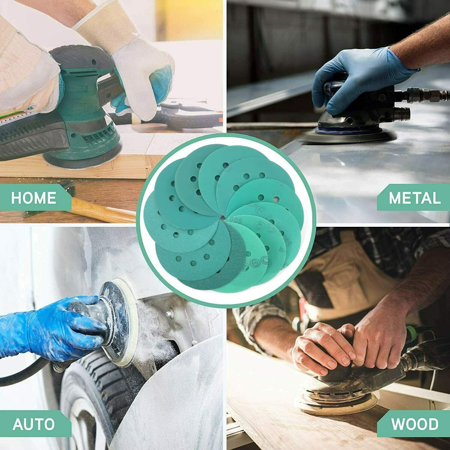 5inch Wet Dry Hook Loop Orbital Sander Paper Round Sanding Discs 400-10000 Grit