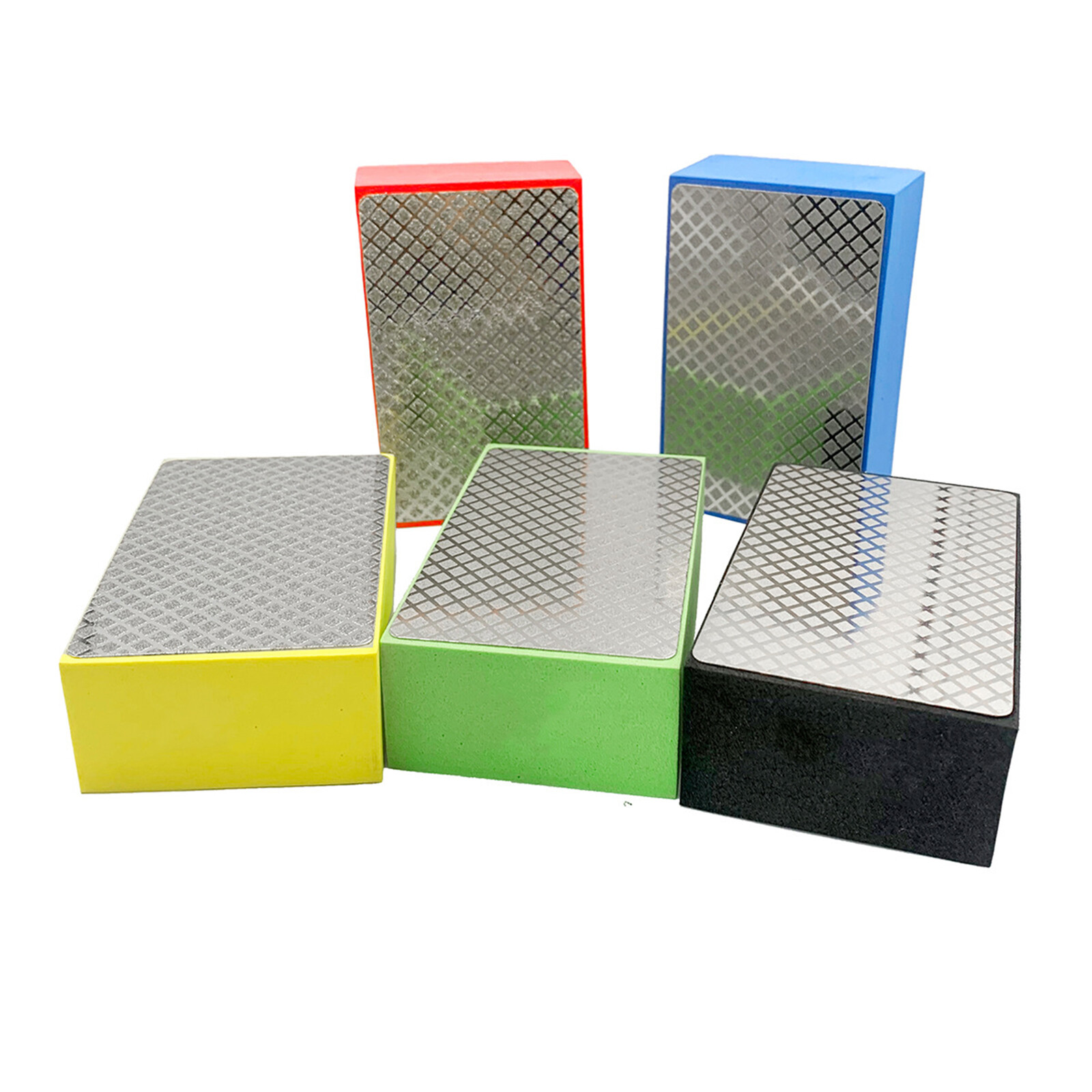 5Pcs Diamond Sanding Blocks,60#/100#200#400#/1000# Grit Diamond Polishing Pads