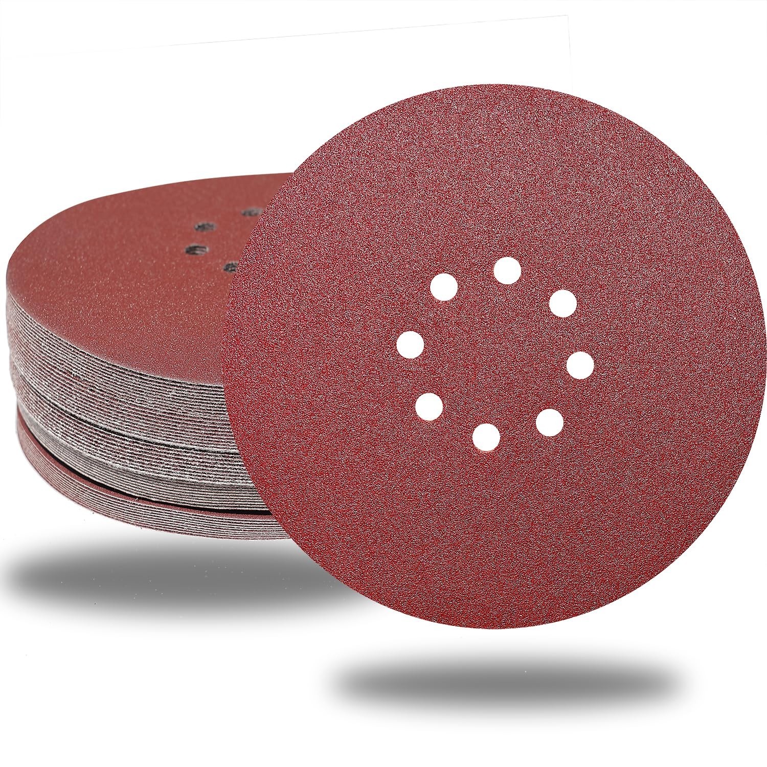 50 PCS 9″ Drywall Sanding Discs – 60-240 Grit Hook-and-Loop Sandpaper for Home U
