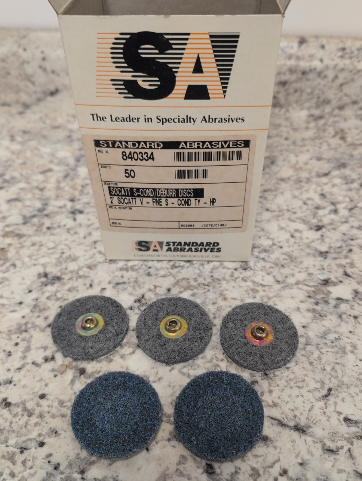 Standard Abrasives Quick Change Surface Conditioning Disc, 840334 Fine 50pcs