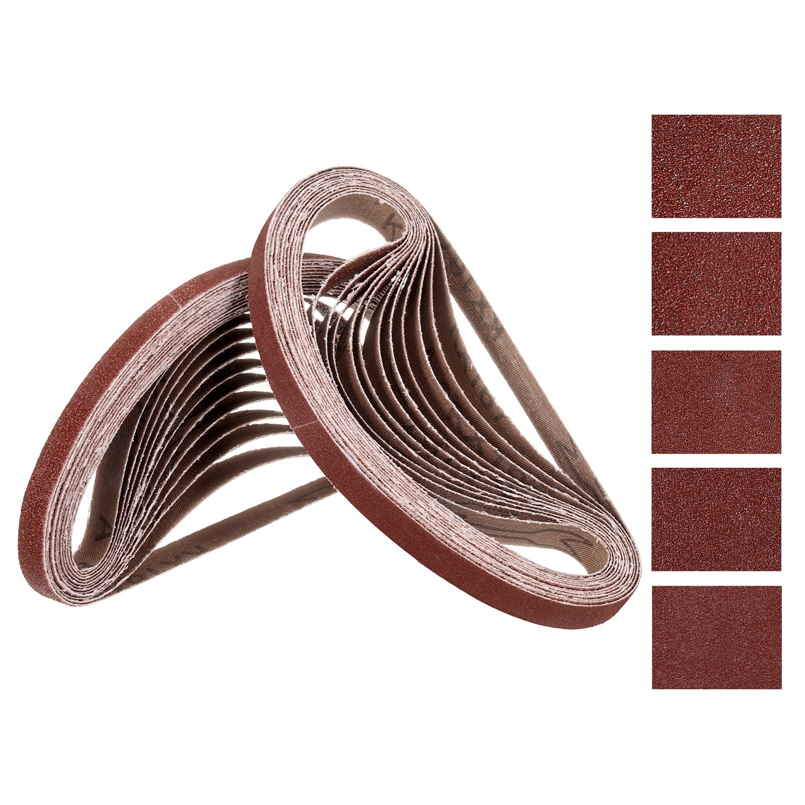 20 Pcs Sanding Belts 1/2 x 18 Inch 60/80/120/180/240 Grit Aluminum Oxide
