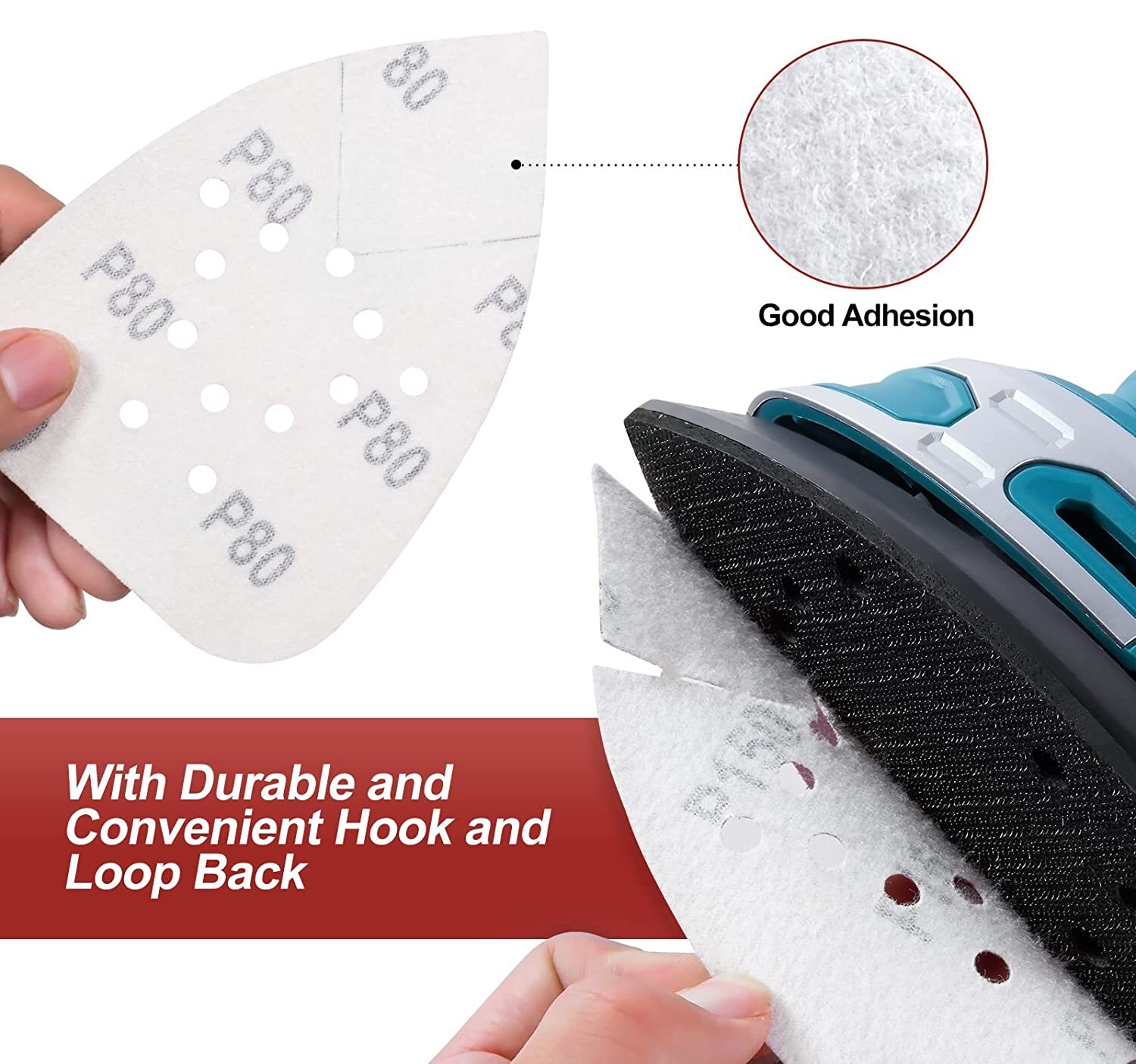 50x Mouse Sandpaper Sanding Pads 60-220 Grit for BLACK and DECKER Detail Sander