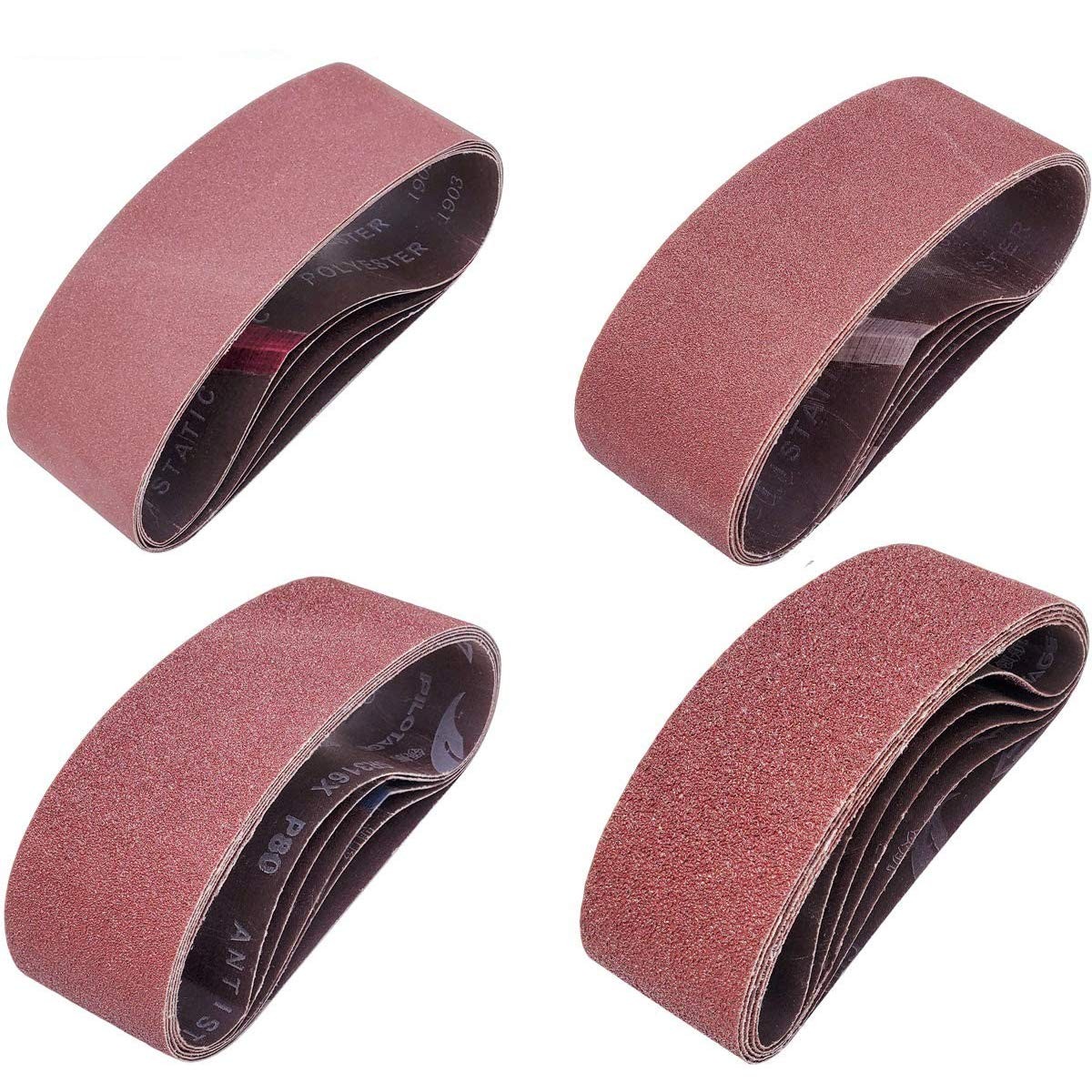 Sackorange 20 PCS 3 inch x 21 inch Abrasive Sanding Belts – 5 Each of 40 80 1…