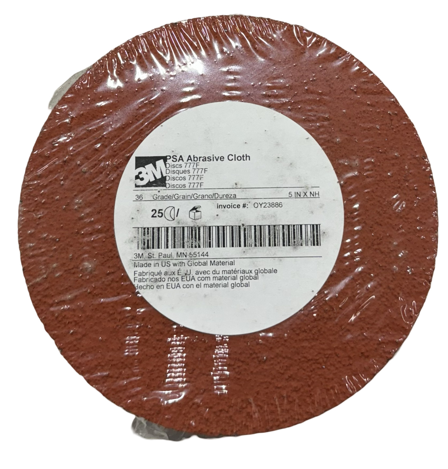 3M 777F 5″ PSA Sanding Discs 36 Grit Ceramic Aluminum Oxide 25 Pack