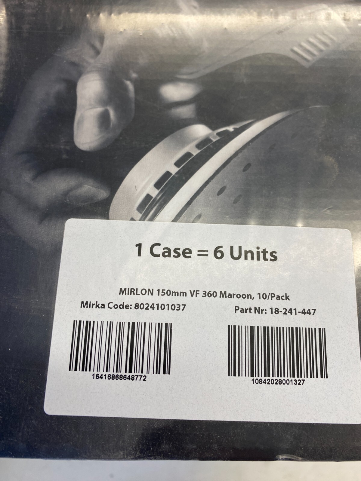 Mirka 6″ 18-241-447 Mirlon Nonwoven Abrasives 150mm VF 360 Maroon 8024101037