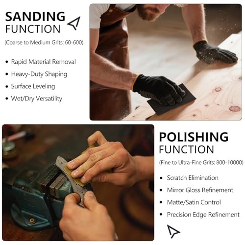 5000 Grit Wet Dry Sandpaper 9×3.6 Inch Aluminum Oxide 14 Sheets Fine Polish