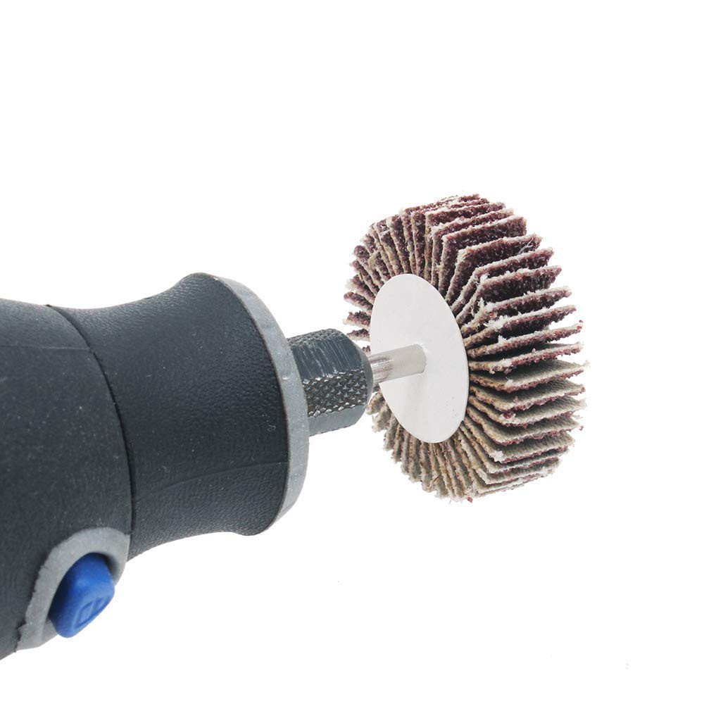 10 Pack Abrasive Flap Wheel Sander 80 Grit 1/8 Inch Shank for Drill Grinding Po