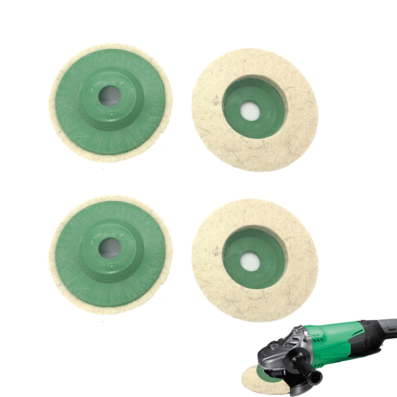 4Pcs 4 Inch Wool Polishing Wheel Disc Pad Ultimate Power Buffing