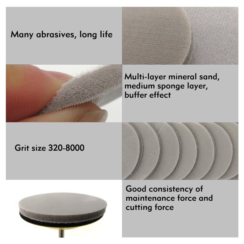 2″50mm – 3″75mm Sanding Mesh Discs Hook Loop Soft Sanding Pad 320-8000 Grit