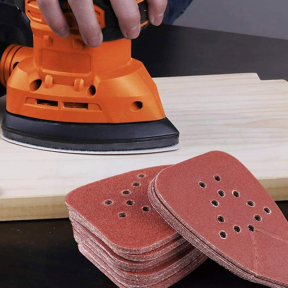 50PCS 60-220 Grit Mouse Sandpaper Sanding Pads for Black+Decker Sander