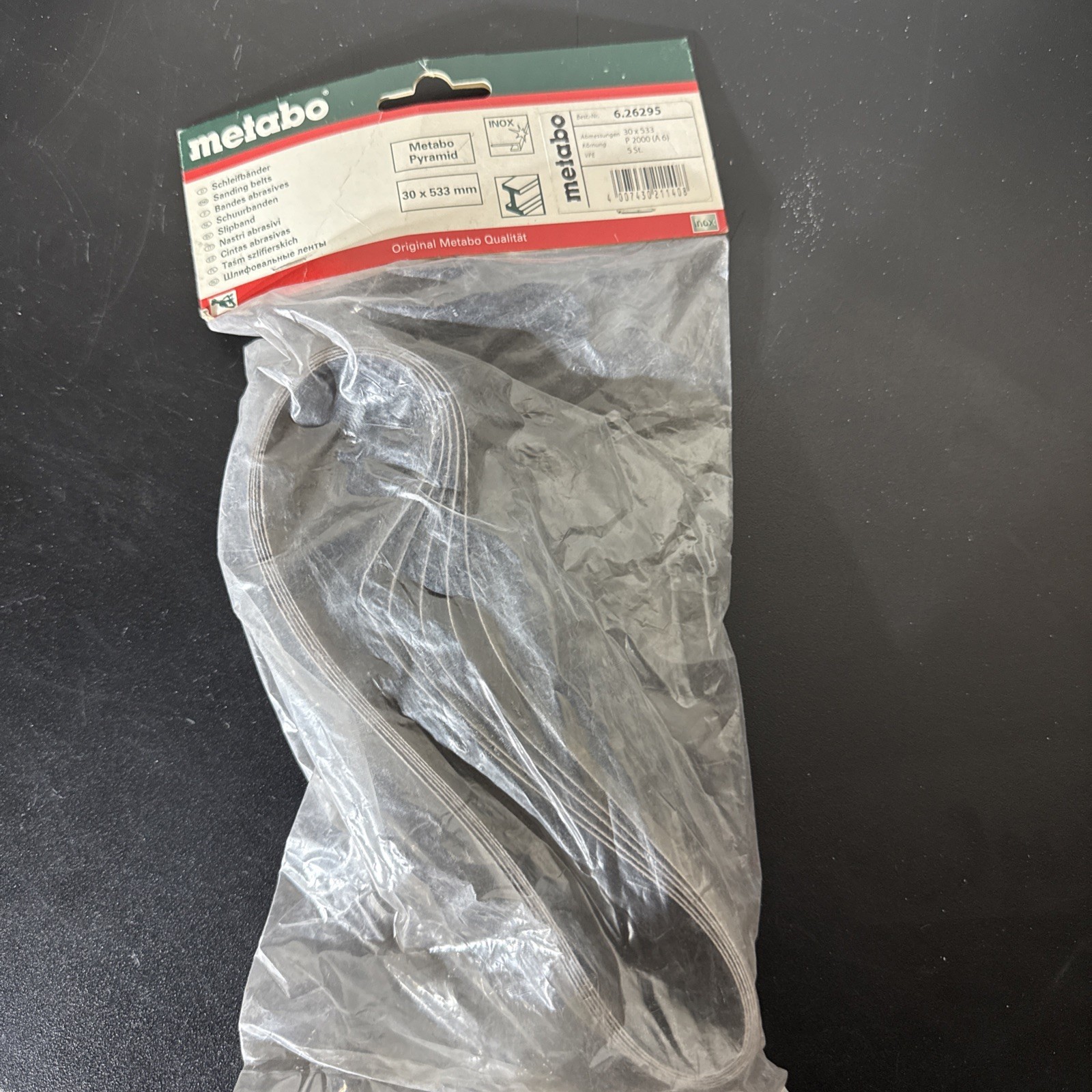 5 SANDING BELTS 30 X 533 MM, P2000/A6, PYR, RB (626295000)￼