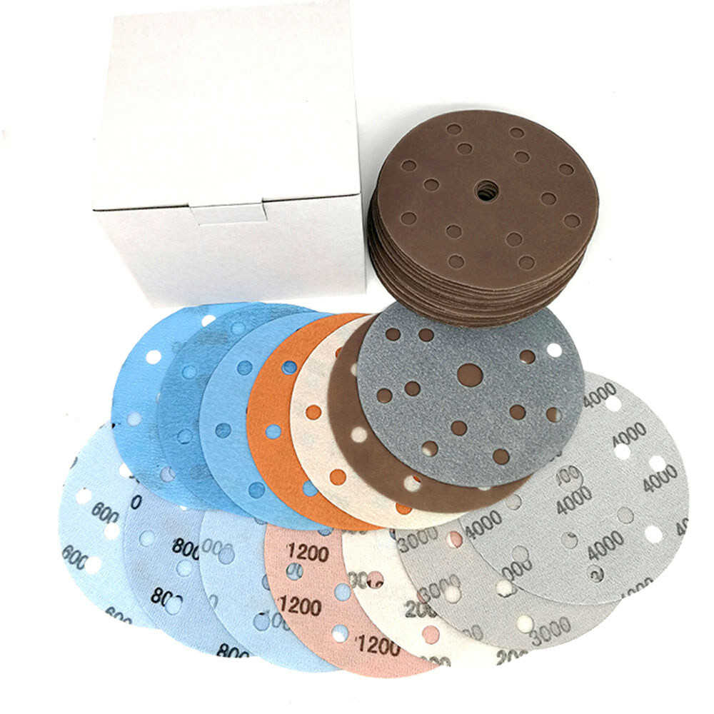 15 Hole Hook and Loop Sanding Disc Pads 600-5000 Grit Sandpaper Orbital 150mm 6″