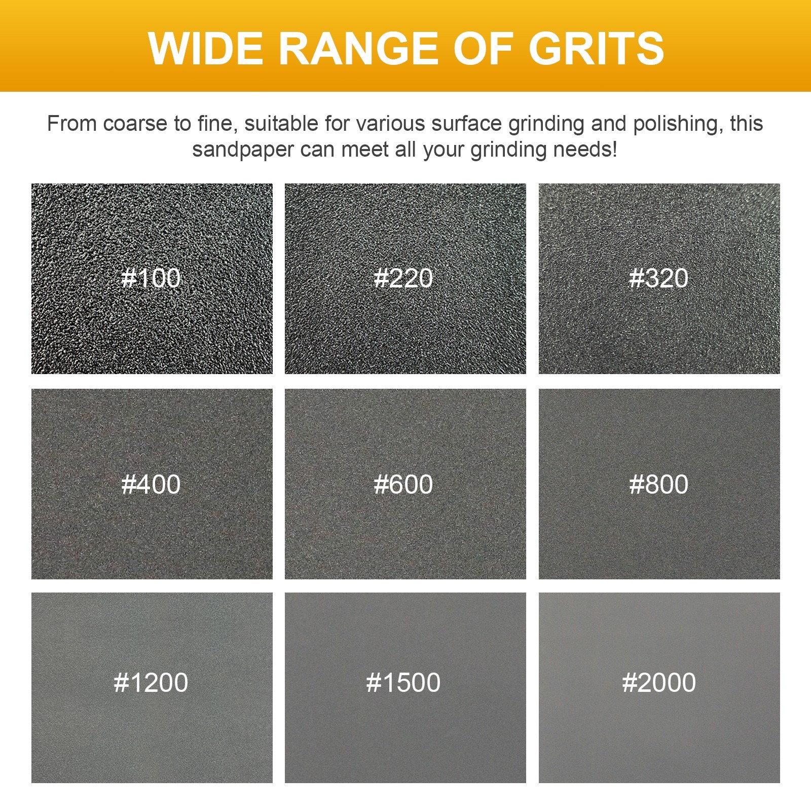 Waterproof Sandpaper 9×11″ 100-2000 Grit Wet Dry Sanding Paper Sheets Car Wood