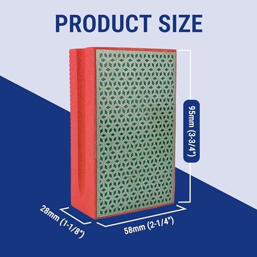 Diamond Hand Polishing Pad Diamond Sanding Block Foam Backed 200# Cubic 1