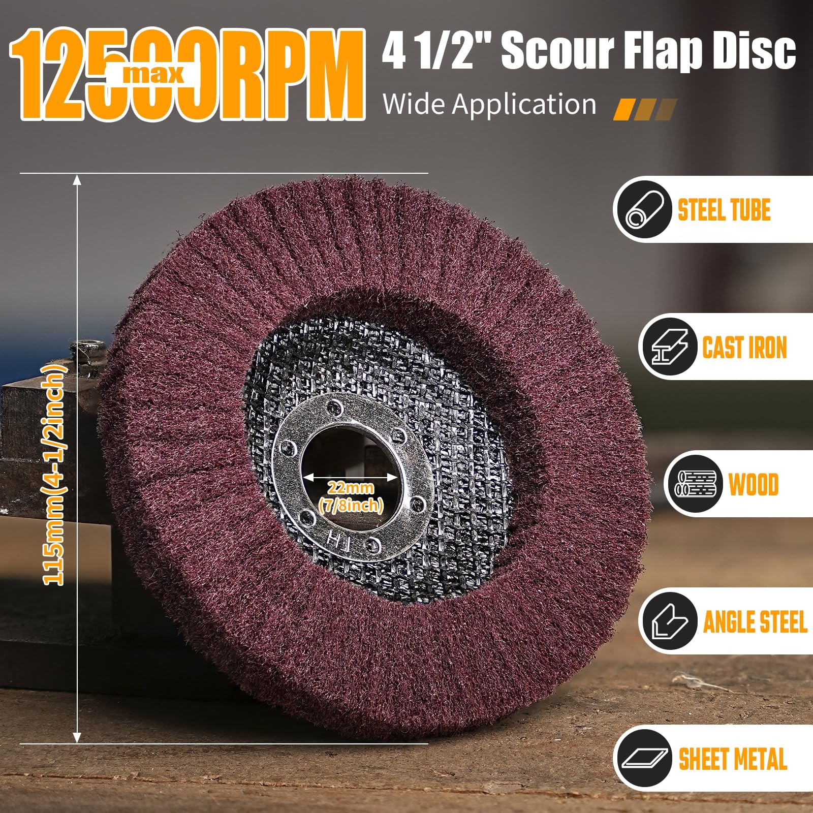 10Pcs 180 & 320 Grit Scour Flap Disc 4 1/2 Inch Angle Grinder Attachment for …