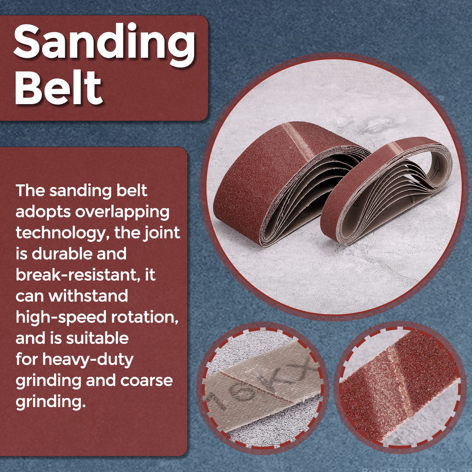 5 Pcs Sanding Belts 2 x 82 Inch 36 Grit Aluminum Oxide Abrasive Sandpaper