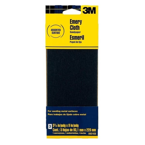 3-Pack Assorted Grit Emery Cloth Sandpaper – Coarse, Medium, Fine