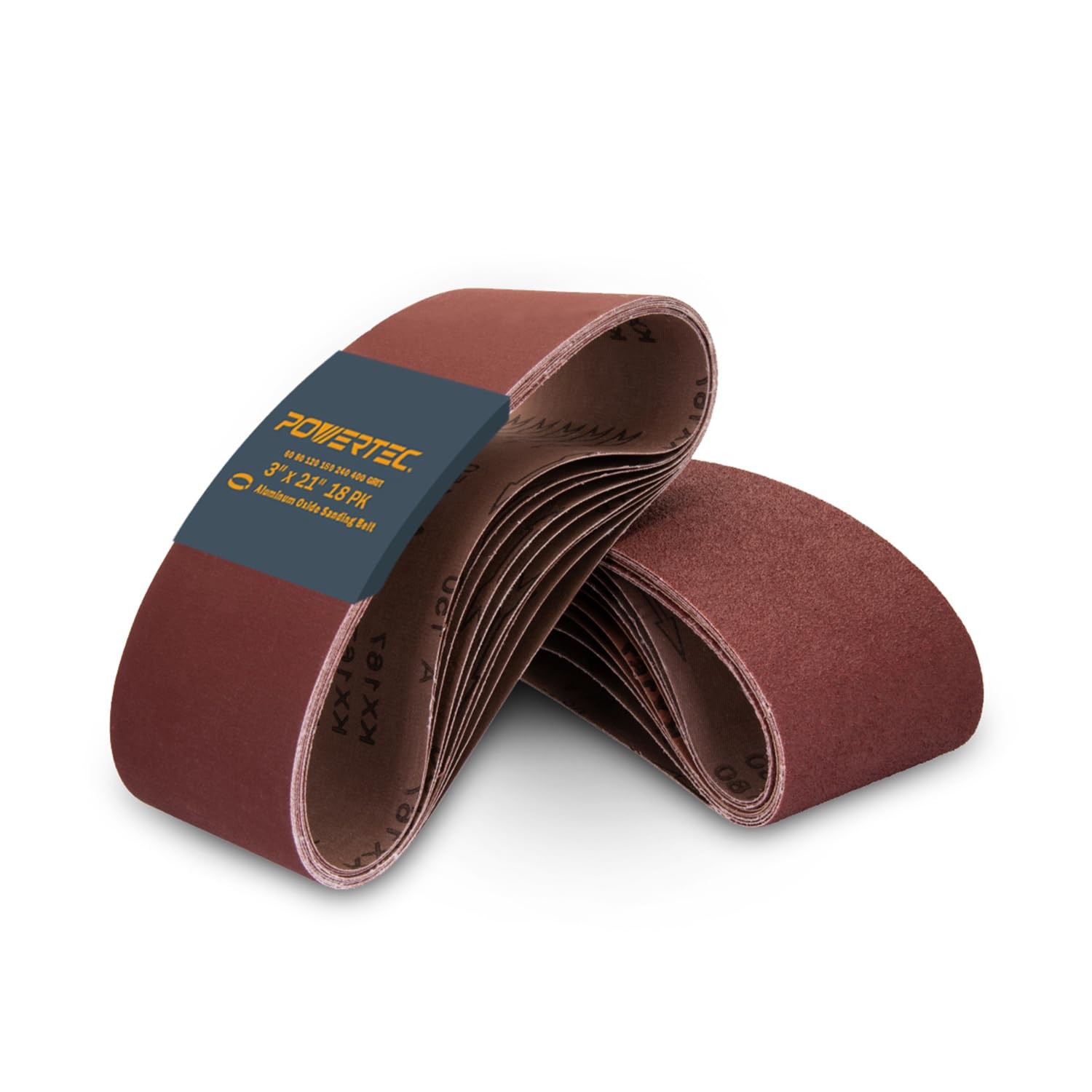 3 x 21 Inch Sanding Belts, 18PK, 3 Each of 60/80/120/180/240/400 Grits Alumin…