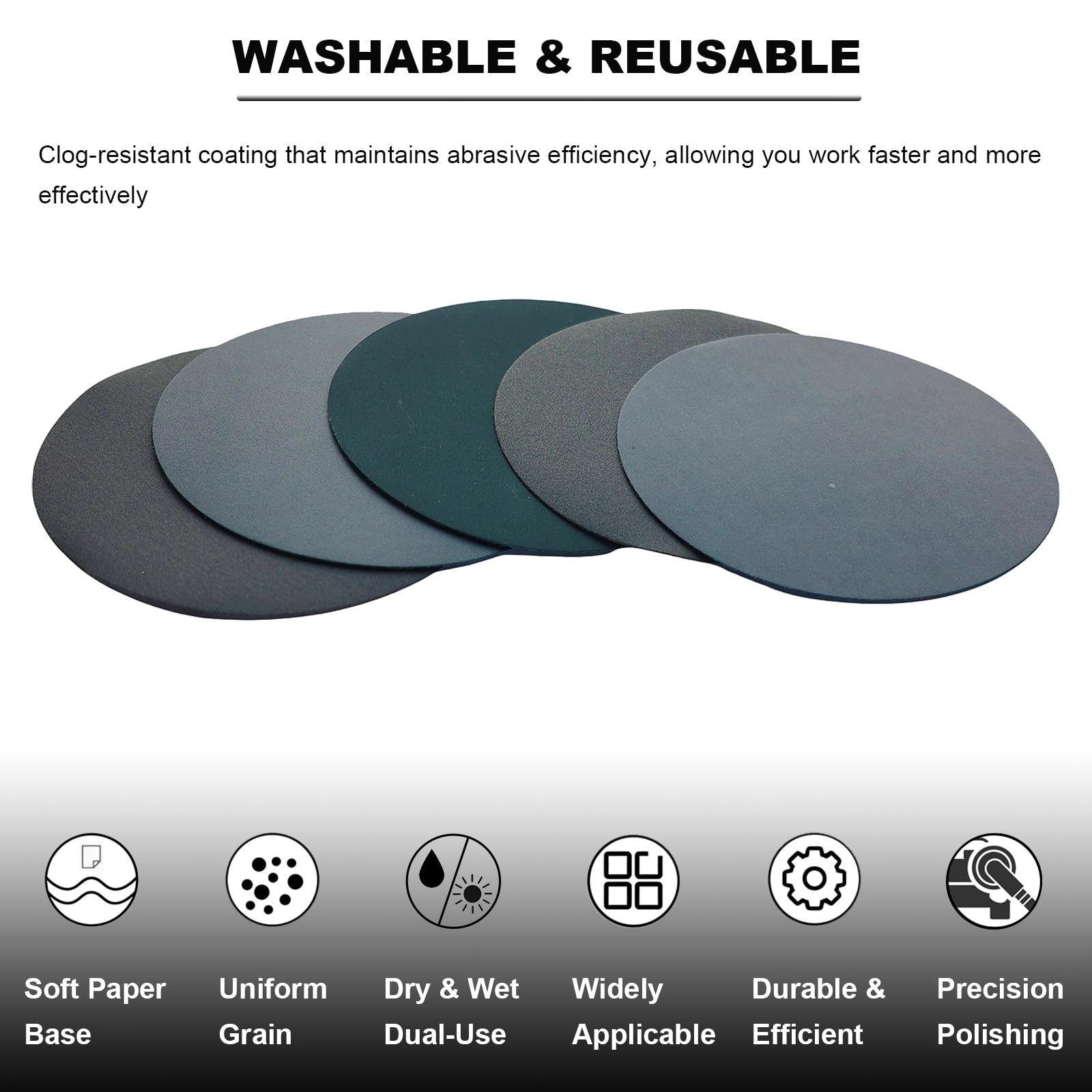50 PCS 6 Inch Hook and Loop Sanding Discs Assorted- 320 400 600 800 1000 Grit…