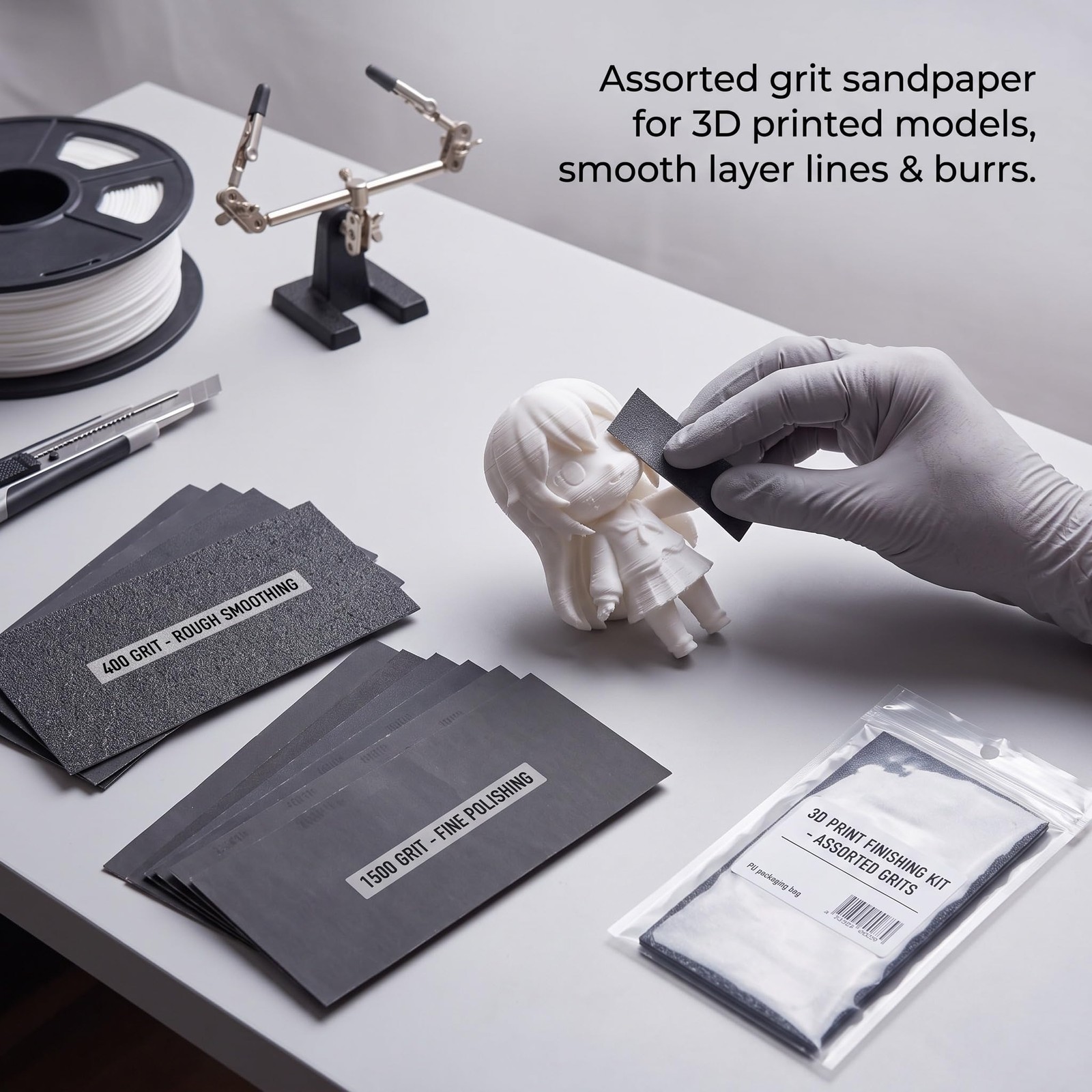Abrasive Dry Wet Waterproof Sandpaper Sheets Assorted Grit