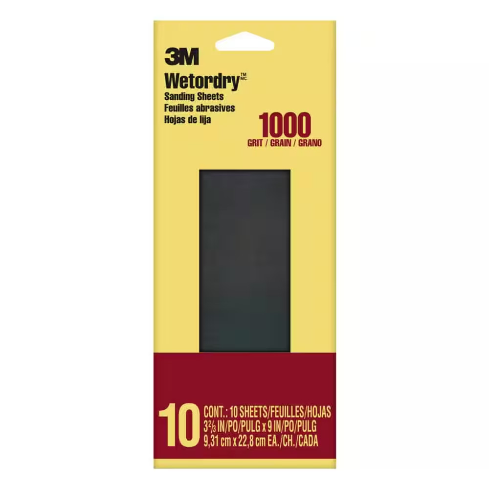 Imperial Wetordry 3.7 In. X 9 In. Ultra Fine 1000-Grit Sheet Sandpaper (10-Pack)