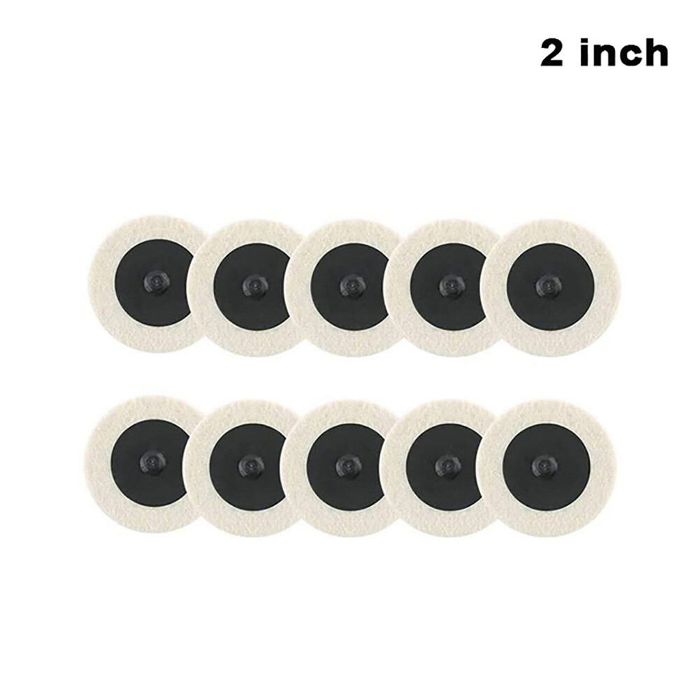 2/5/10Pcs Roloc Wool Felt Polishing Wheel Polisher Buffing Pad 1-3″ Holder Disc