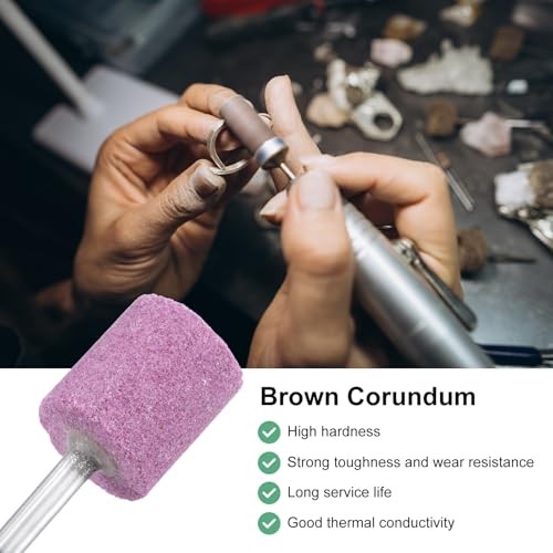 -Pack Abrasive Mounted Stone Grinding Bits, 1/4 in(6mm) Shank Aluminum 25mm 5