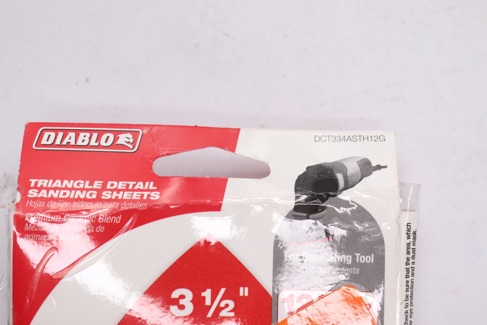 (12-Pk) Diablo Oscillating Detail Triangle Sanding Sheet 3-1/2″ DCT334ASTH12G