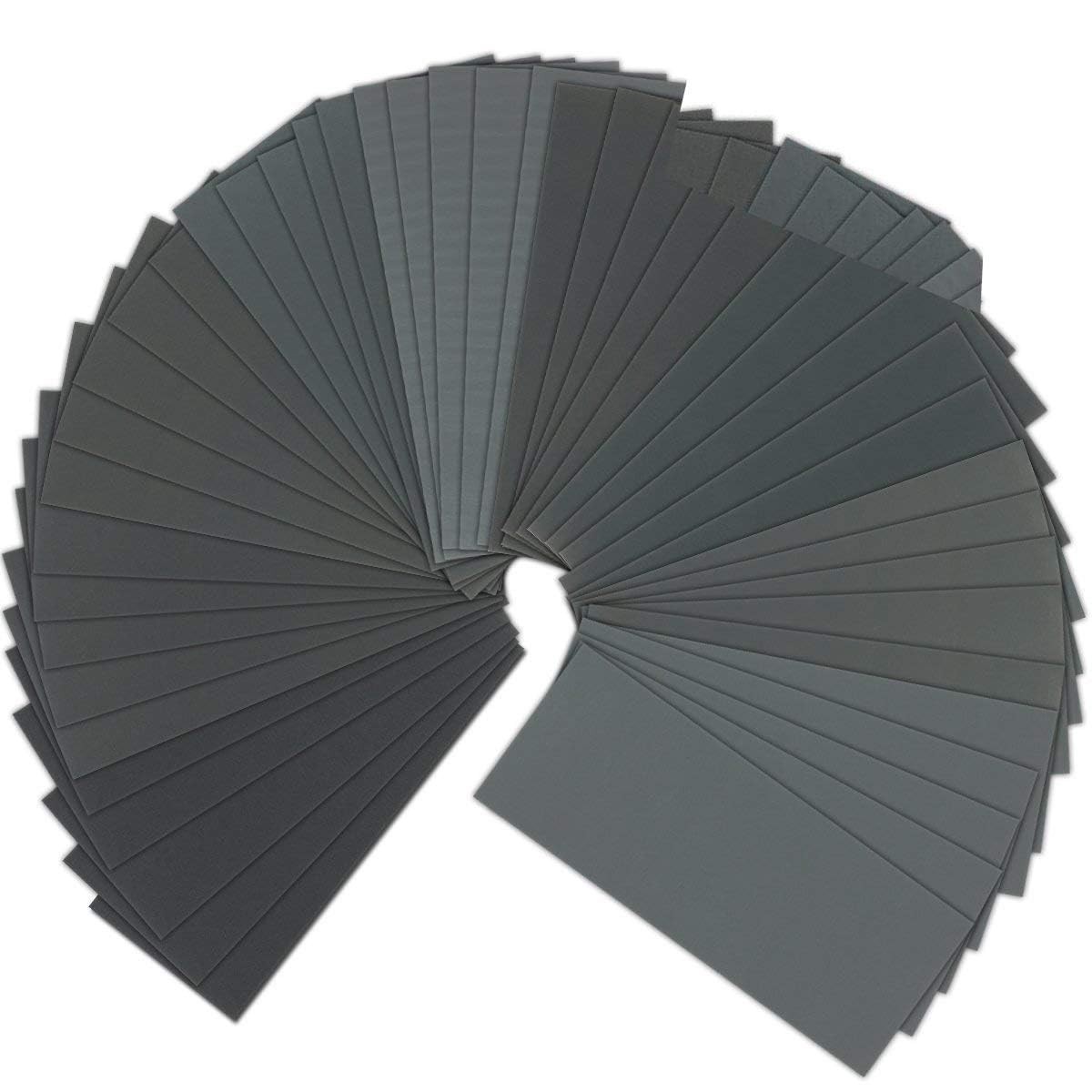 90 Pcs Wet Dry Sandpaper Assortment Set, 9×3.6 Inch, Grit 400-3000, Multi-Pur…