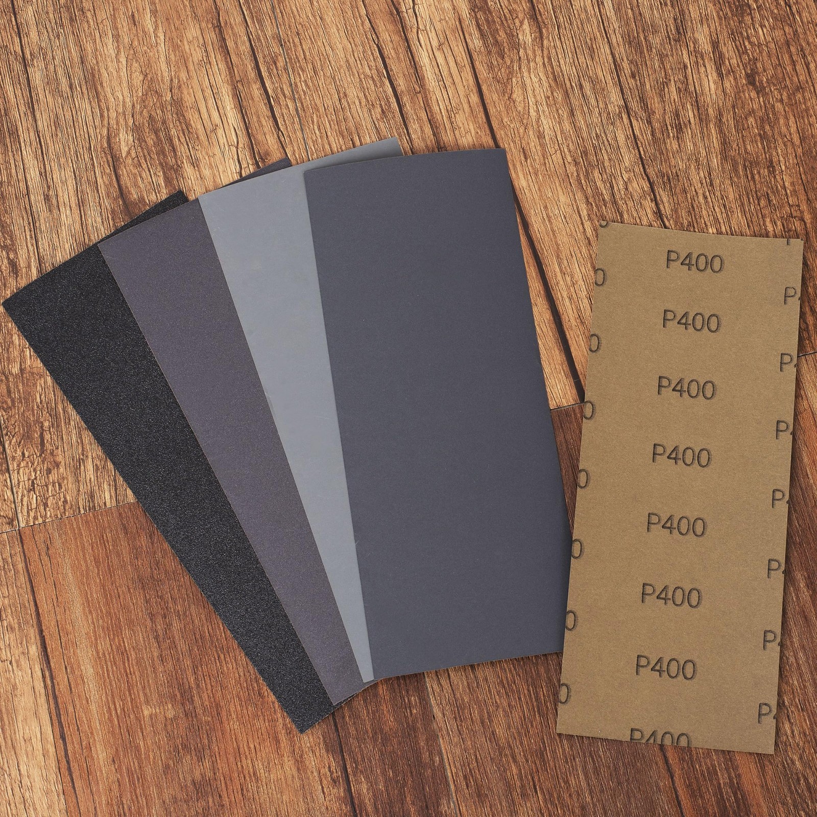 Bates- Sandpaper, 100 pcs, 120 9 x 3.6 inches (pre-overlap dimensions), brown
