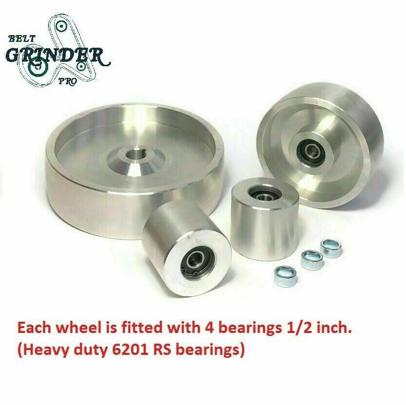 Belt Grinder Wheel Set 7.8 Inch Drive with 7/8″ Bore 5″ Track 2.5″ Idler